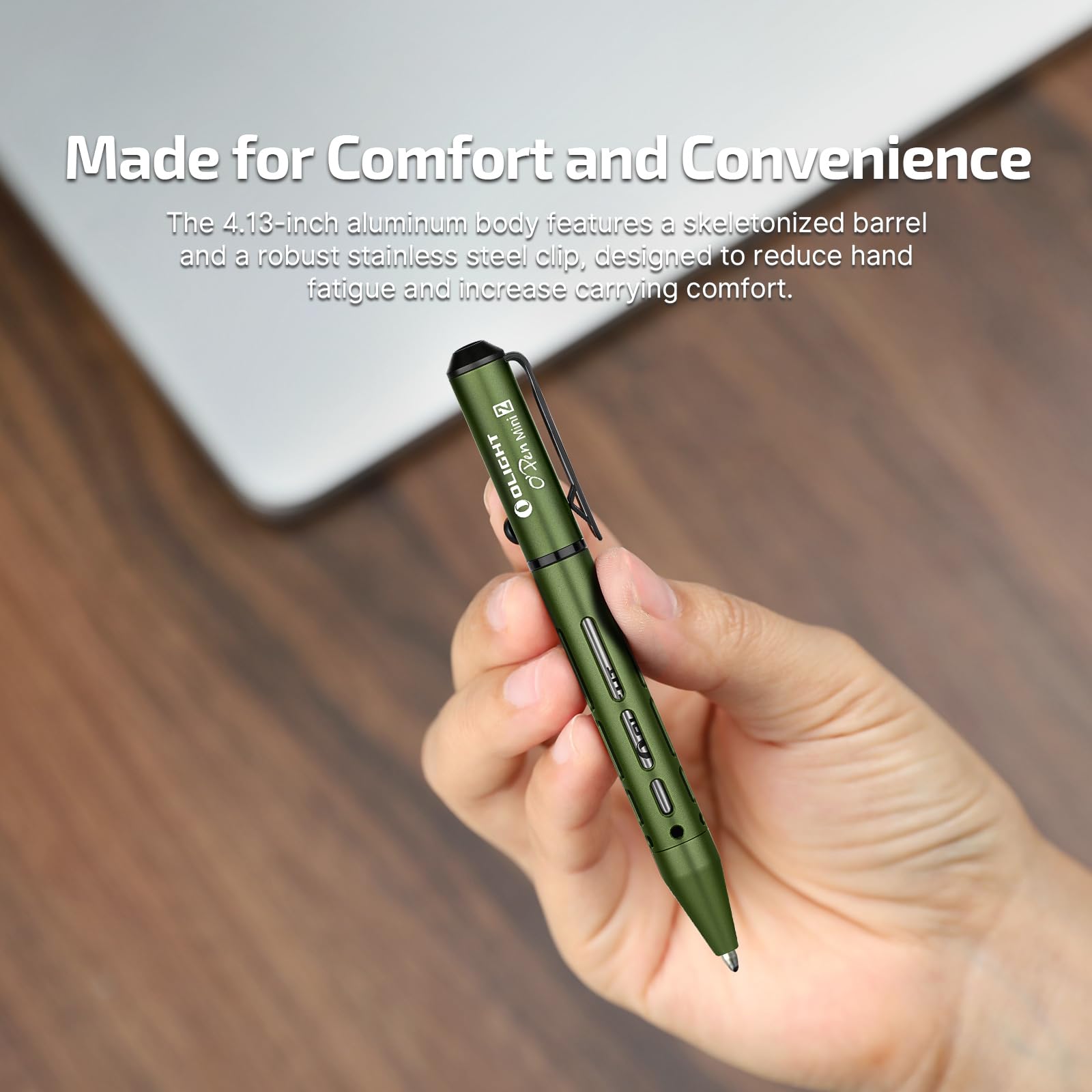 OLIGHT O'Pen Mini 2 Portable Ballpoint Pen, Bolt Action Pen